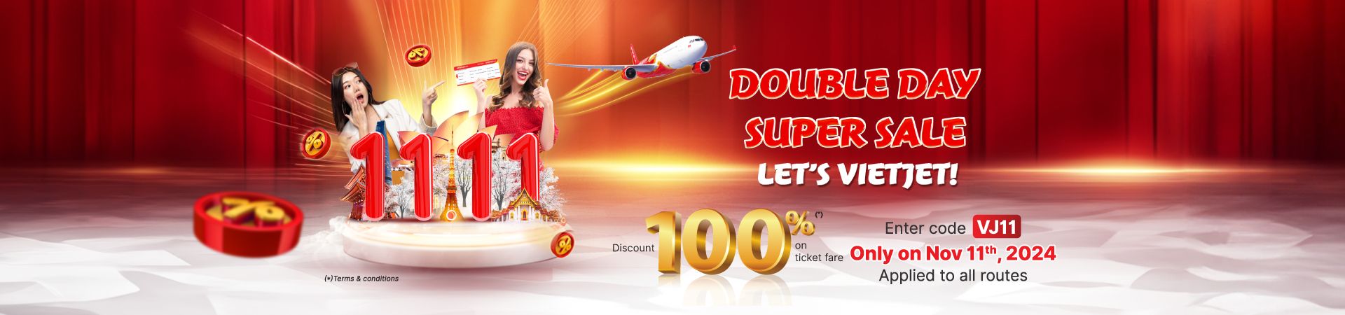 Double Day 11/11, Super sale, Let's Vietjet!