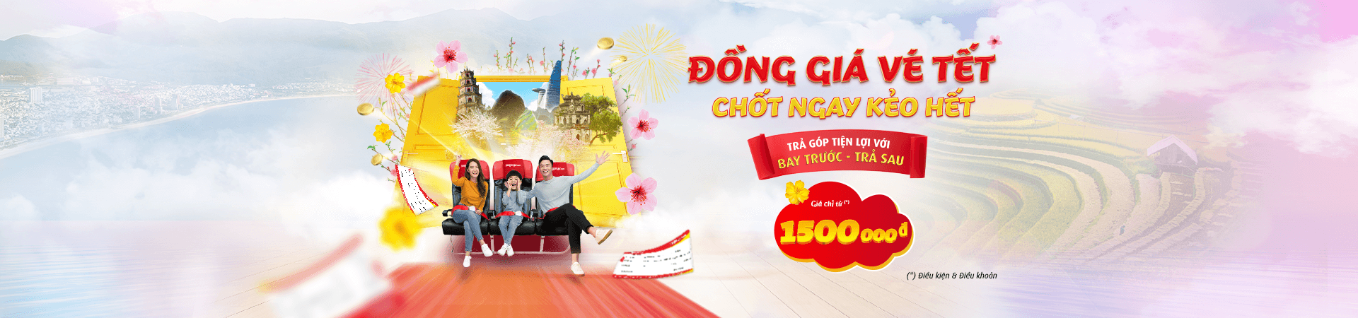 Bỏ gánh lo vé Tết, săn ngay vé Vietjet trọn gói chỉ từ 1,500,000 đồng trong tuần lễ vàng khuyến mãi