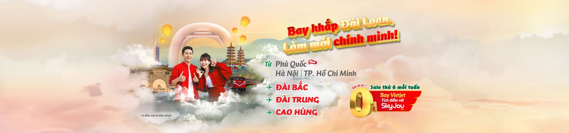 Bay khắp thế giới làm mới chính mình, ưu đãi thứ 6 mỗi tuần các đường bay đến Đài Loan.