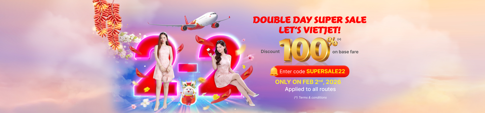 Double day super sale 2.2, let's Vietjet!