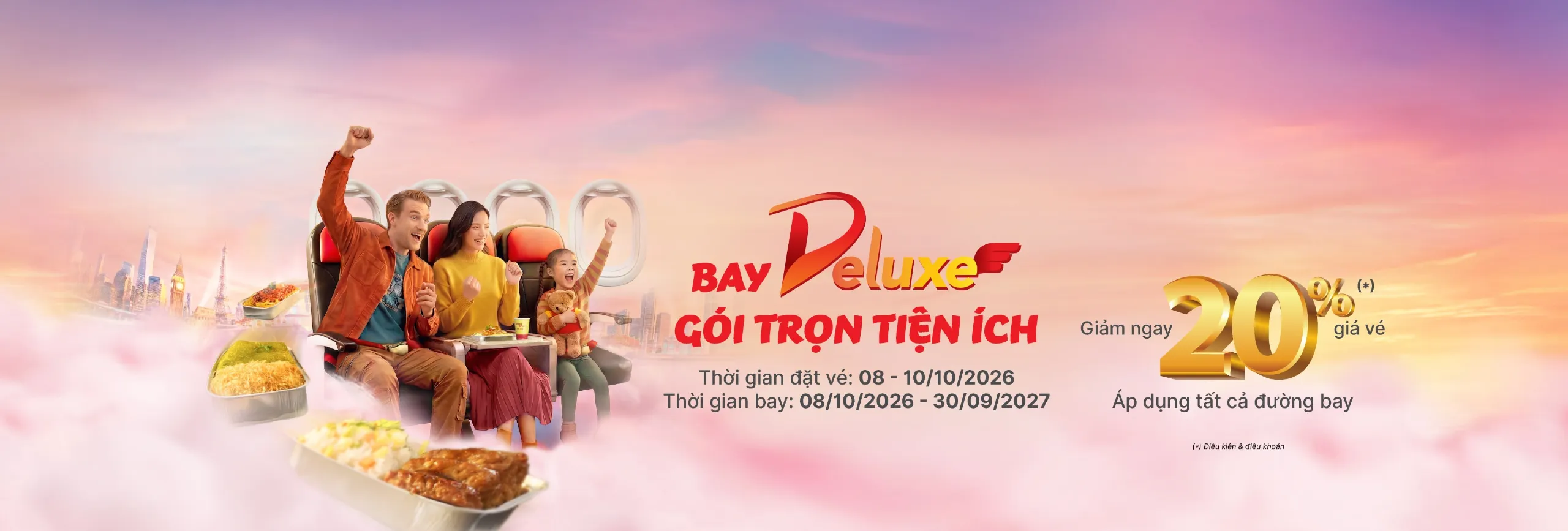 Ngày đôi Sale vô đối, Vietjet thôi! - Giảm giá đến 20% giá vé Eco, Deluxe (08-10/10/2026)