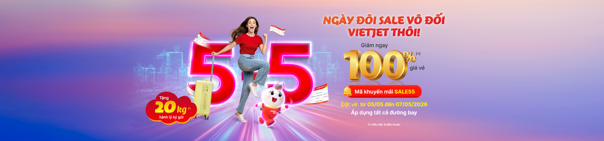 Ngày đôi sale vô đối Vietjet thôi!