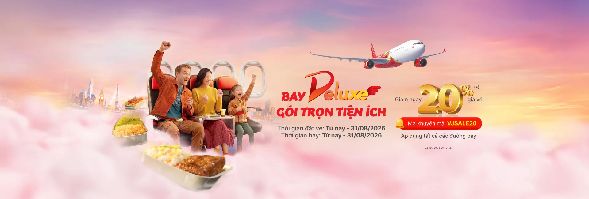 Khuyến mãi 20% hạng vé Deluxe - SkyBoss - Business