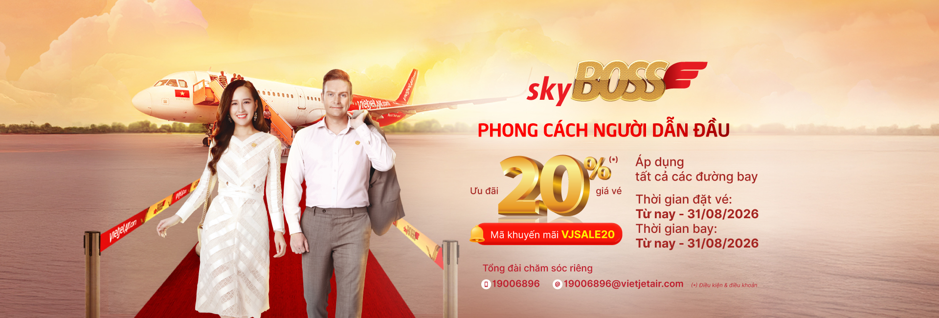 Khuyến mãi 20% hạng vé Deluxe - SkyBoss - Business Từ nay đến 23h00 ngày 31/08/2026